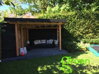Tuinaanleg met overkapping in Heemstede
