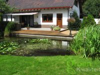 Villatuin, renowatie van hardhouten vlonder en vijver